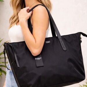 Botkier Black Nylon Tote with Leather Straps